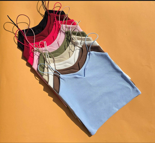 تاپ بند ماکارون کبریتی یقه کوبایی زنانه