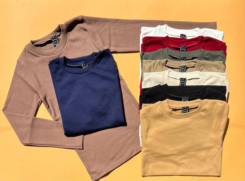 بلوز یقه گرد آستین بلند پاییزه زنانه