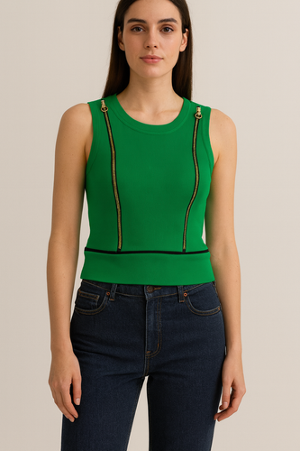 کراپ زیپدار زنانه جنس کبریتی صد در صد نخ پنبه